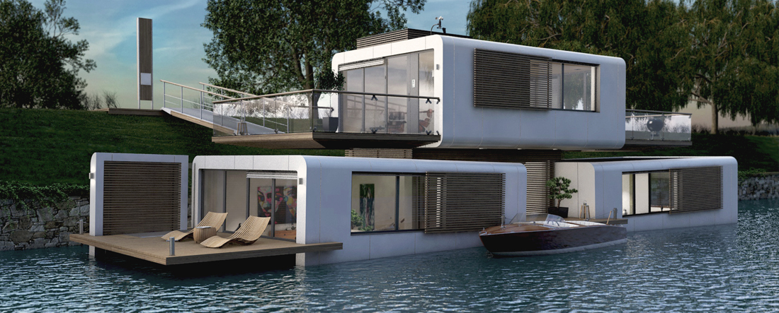 3D Visualisierung eines Hausbootes
